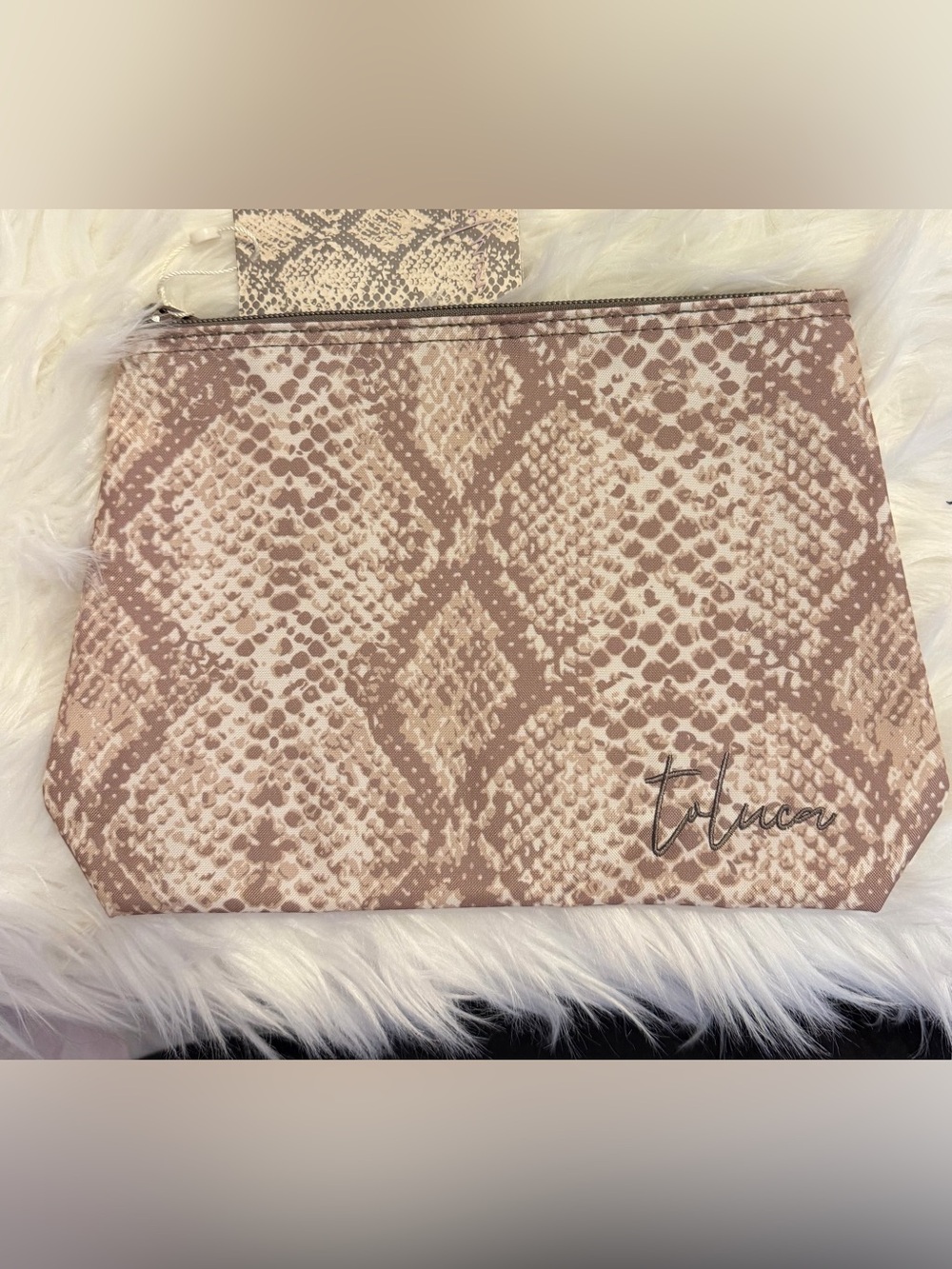 New Toluca Maia Swimsuit Bag in Reptilia Snake Print Great for Travel & Beach